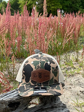 Load image into Gallery viewer, KT Team Livin' Hooked Old School Camo Hat w/The KT Team Leather Patch