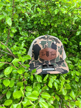 Load image into Gallery viewer, KT Team Livin' Hooked Old School Camo Hat w/The KT Team Leather Patch
