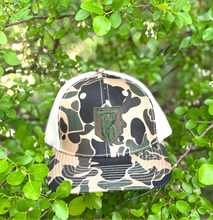 Load image into Gallery viewer, KT Team Livin’ Hooked Old School Camo Hat w/KT Team Embroidered Logo Patch