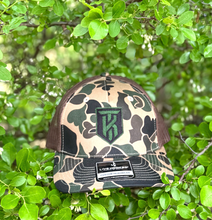 Load image into Gallery viewer, KT Team Livin’ Hooked Old School Camo Hat w/KT Team Embroidered Logo Patch
