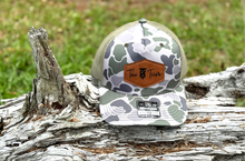 Load image into Gallery viewer, KT Team Richardson 112PFP Marsh Duck Camo Hat w/The KT Team Leather Patch
