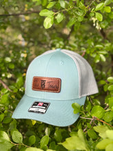 Load image into Gallery viewer, KT Team Smoke Blue/Aluminum Richardson 112 Hat w/The KT Team Leather Patch
