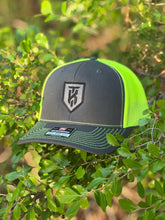 Load image into Gallery viewer, KT Team Charcoal/Neon Yellow Richardson 112 Hat w/KT Team Embroidered Logo
