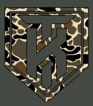 Load image into Gallery viewer, KT Team “Old Duck Camo Shield” Nine Line T-Shirt
