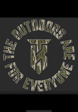 Load image into Gallery viewer, KT Team “The Outdoors Are For Everyone” Nine Line T-Shirt
